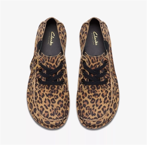 CLARKS FUNNY DREAM SUEDE LEOPARD